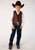 Roper Kids Boys Nappa Yokes Dark Brown Lamb Leather Leather Vest
