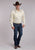 Roper Mens Roping Steers Cream Poly/Rayon L/S Shirt