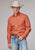 Roper Mens 2044 Solid Poplin Tangerine 100% Cotton L/S Shirt