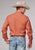 Roper Mens 2044 Solid Poplin Tangerine 100% Cotton L/S Shirt