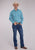Roper Mens 2466 Ocean Dobby Blue 100% Cotton L/S Shirt