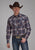 Roper Mens 2176 Arrow Dobby Brown/Blue 100% Cotton L/S Shirt