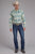 Roper Mens Tropical Resort Print Tan/Blue 100% Cotton L/S Shirt