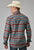 Roper Mens 1898 Aztec Stripe Red 100% Cotton L/S Shirt