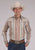 Roper Mens Southwest Vertical Stripe Tan/Cream 100% Cotton L/S Shirt