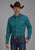 Roper Mens 2170 Micro Aztec Blue 100% Cotton L/S Shirt