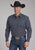 Roper Mens 2240 Blue Diamonds Black 100% Cotton L/S Shirt