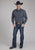 Roper Mens 2240 Blue Diamonds Black 100% Cotton L/S Shirt