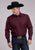 Roper Mens Garnet Medallion Wine 100% Cotton L/S Shirt