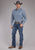 Roper Mens Prairie Paisley Blue 100% Cotton L/S Shirt