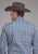 Roper Mens Prairie Paisley Blue 100% Cotton L/S Shirt