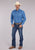 Roper Mens Ribbon Medallion Blue 100% Cotton L/S Shirt