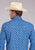 Roper Mens Ribbon Medallion Blue 100% Cotton L/S Shirt