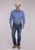 Roper Mens 2508 Stretch Foulard Blue Cotton Blend L/S Shirt