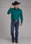 Roper Mens 2249 Black Fill Teal 100% Cotton L/S Shirt
