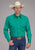 Roper Mens 2388 Poplin Stretch Jade Green Cotton Blend L/S Shirt