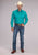 Roper Mens 2509 Stretch Poplin Turquoise Cotton Blend L/S Shirt