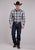 Roper Mens Open Window Plaid Blue 100% Cotton L/S Shirt