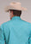 Roper Mens 2510 Stretch Mini Check Turquoise Cotton Blend L/S Shirt