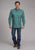 Roper Mens 2244 Castile Foulard Turquoise 100% Cotton Btn L/S Shirt