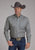Roper Mens Stretch Medallion Paisley Grey Cotton Blend 1 Pkt L/S Shirt