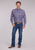 Roper Mens 2496 Heritage Paisley Wine/Blue 100% Cotton 1 Pkt L/S Shirt
