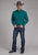 Roper Mens 2249 Black Fill Teal 100% Cotton Btn L/S Shirt