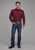 Roper Mens 2162 Black Fill Red 100% Cotton Btn L/S Shirt