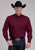Roper Mens Black Fill Wine 100% Cotton Button L/S Shirt
