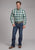 Roper Mens 2245 Taos Ombre Plaid Brown 100% Cotton Btn L/S Shirt