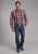 Roper Mens 2248 Plaid Wine/Smoke 100% Cotton Btn L/S Shirt