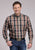 Roper Mens Ombre Plaid Black 100% Cotton Button L/S Shirt