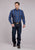 Roper Mens Midnight Plaid Blue 100% Cotton Button L/S Shirt