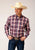 Roper Mens Independence Plaid Blue 100% Cotton Btn L/S Shirt
