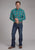 Roper Mens 2246 Real Plaid Teal 100% Cotton 1 Pkt L/S Shirt