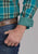 Roper Mens 2246 Real Plaid Teal 100% Cotton 1 Pkt L/S Shirt