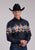 Roper Mens Star Bull Border Black 100% Cotton L/S Shirt