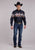 Roper Mens Star Bull Border Black 100% Cotton L/S Shirt