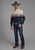 Roper Mens Open Range Border Blue/White 100% Cotton L/S Shirt