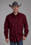 Roper Mens Brushed Twill Wine 100% Cotton L/S Shirt