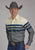 Roper Mens Retro Diamond Border Blue 100% Cotton L/S Shirt