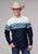 Roper Mens 1994 Aztec Border Blue 100% Cotton L/S Shirt