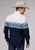 Roper Mens 1994 Aztec Border Blue 100% Cotton L/S Shirt