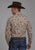 Roper Mens Brushstroke Cowboys Brown 100% Cotton L/S Shirt