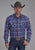 Roper Mens Unlined Flannel Blue 100% Cotton Tall L/S Shirt