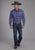 Roper Mens Unlined Flannel Blue 100% Cotton Tall L/S Shirt