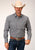 Roper Mens Silver Foulard Grey 100% Cotton Tall L/S Shirt