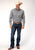 Roper Mens Silver Foulard Grey 100% Cotton Tall L/S Shirt