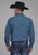 Roper Mens 2163 Diamond Print Blue Cotton Blend Tall L/S Shirt