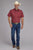 Roper Mens Geo Print Red 100% Cotton S/S Shirt